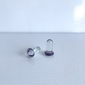 Single Flare Glass Colorfront Gauge Plug - 1.5ga / 6.5mm, Lavender